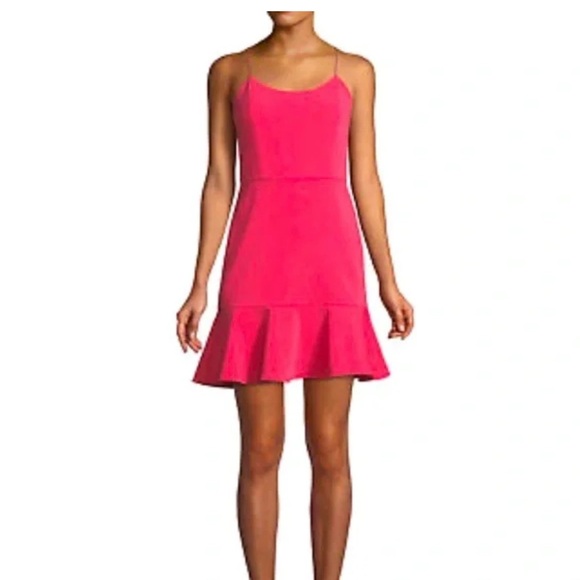 Alice + Olivia Dresses & Skirts - Alice and Olivia Andalasia Sleeveless Flounce-Hem Mini Dress Size 10 Pink